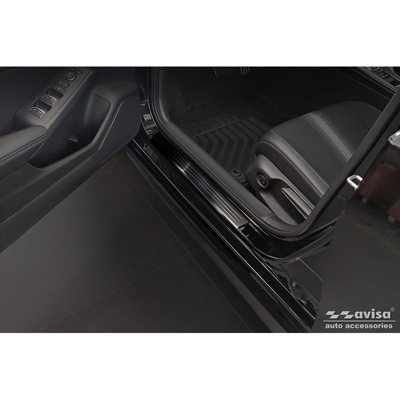 Zwart RVS Instaplijsten passend voor Honda Civic XI 2022- 'Lines' - 4-delig