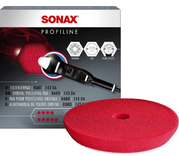 SONAX Polijstschijf excenter hard rood 125mm