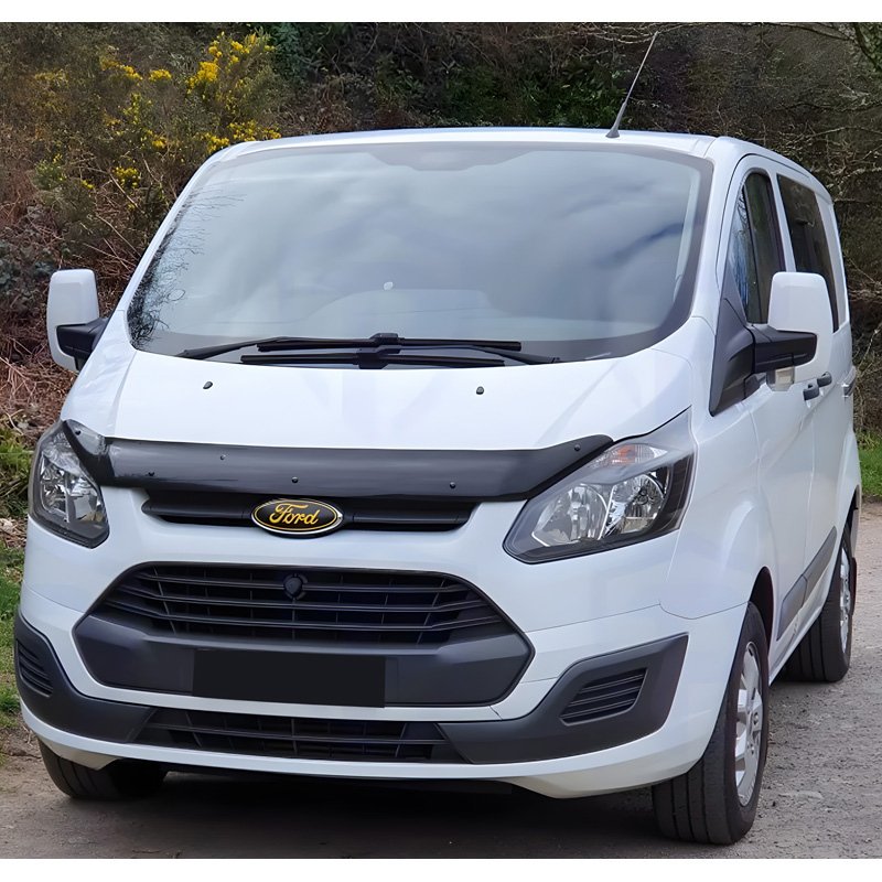 Oneway Motorkapbeschermer (steenslagcover) Ford Transit Custom MK1 2012-2018 - Glanzend Zwart