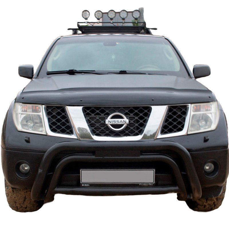 Oneway Motorkapbeschermer (steenslagcover) passend voor Nissan Navara D40 2005-2010 - Glanzend zwart