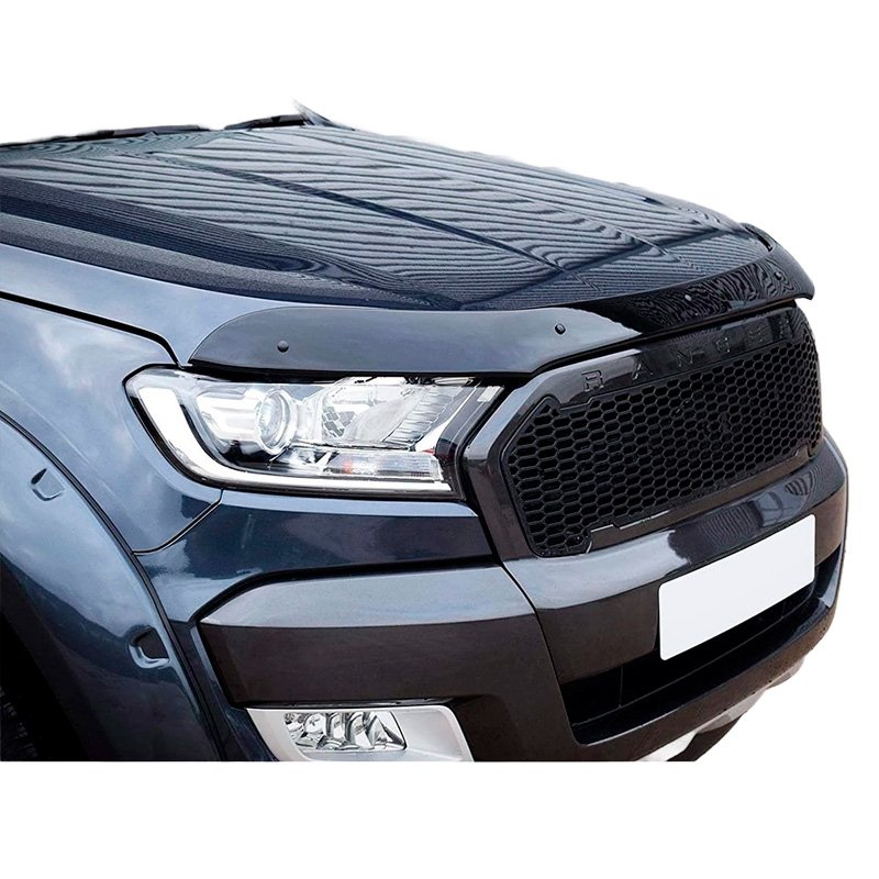 Oneway Motorkapbeschermer (steenslagcover) passend voor Ford Ranger T7/T8 2015-2022 - Glanzend zwart